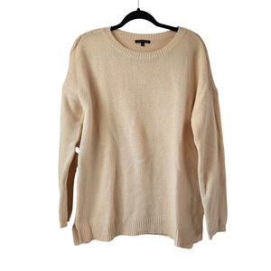 Staccato Yellow and White Heathered Kitted Sweater Top Women's Large